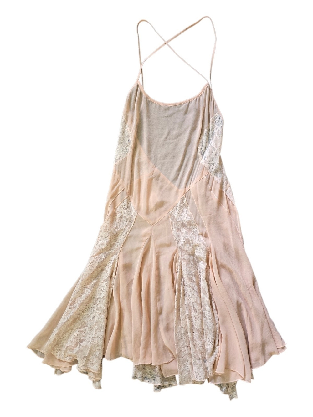 RARE Free People NWOT Fairy Chiffon And Lace Delicate Slip Dress